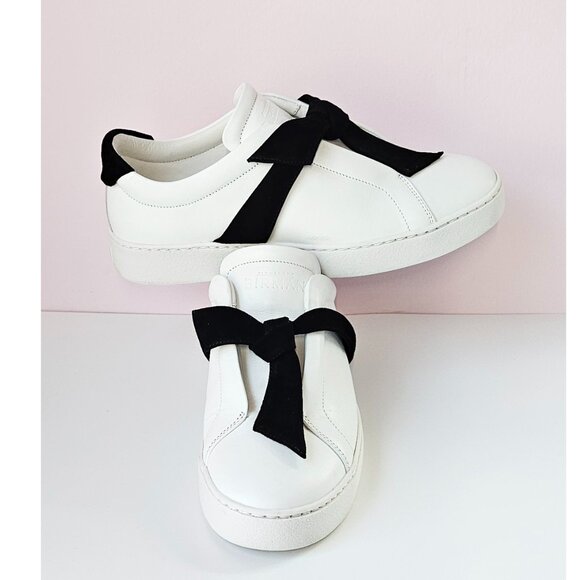 Alexandre Birman Clarita Bow Shearling Leather Sneakers - Picture 4 of 7